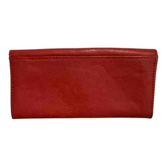 🧡 5 for $25 🧡 WILSONS LEATHER Elegant Red Leather Clutch - Picture 2 of 4